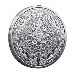 Moneda Conmemorativa del Calendario Azteca del Sol, Chapada en Oro y Plata 3D, Bicolor, Coleccionable de la Antigua Civilización Mexicana - Product Image 6