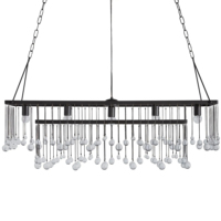 Lámpara Colgante Rectangular Aubrey con Base E12 para Isla de Cocina, Iluminación Industrial Vintage de Hierro