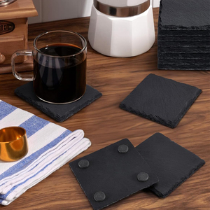 STARUNK Sous-verres écologiques en <span class=keywords><strong>ardoise</strong></span> ronde 10x10 antidérapants, vierges, en gros, pour boissons et café, personnalisables avec support - Product Image 6
