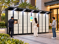 Casiers à colis intelligents commerciaux, unités de dépôt en libre-service pour usage résidentiel et gestion en réseau, prenant en charge le paiement par code QR