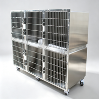 Cage d'hospitalisation et d'adaptation pour animaux en acier inoxydable de qualité médicale professionnelle, cage multi-compartiments pour animaux de compagnie