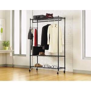 Alera Perchero de Alambre de Dos Niveles, Ahorra Espacio, de Acero Negro, con Ganchos para Uso Doméstico - Product Image 5