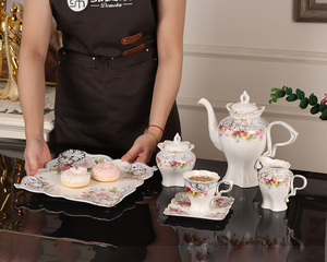Europeo commercio all'ingrosso di New bone China di ceramica teiera di tè set set da caffè per il tè del pomeriggio - Product Image 2