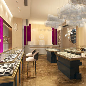 Vitrina Moderna de Alta Gama para Joyería, de Madera, Vidrio y Metal, con Iluminación LED, para Exhibición en Interiores de Boutiques - Product Image 5