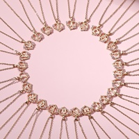 Collier pendentif cœur en laiton avec initiale A-Z, couleur or rose, motif floral, bijoux de fête, vente en gros