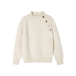 Pull pour filles, automne-hiver 2026, nouvelle arrivée, pull en tricot à col montant pour les grandes filles, couche de base, vêtements pour enfants - Product Image 4