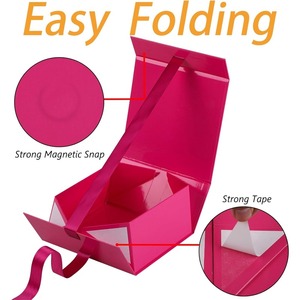 La caja de regalo rosa brillante con tapa es ideal para regalar y se puede personalizar según necesidades específicas. - Product Image 4