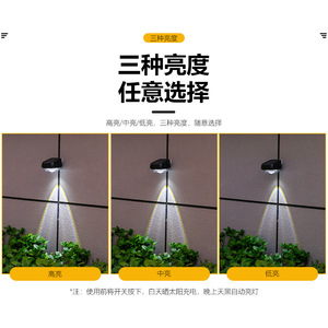 Lampe murale solaire Xinyao Electric Appliances 1 LED, étanche, pour extérieur, jardin, clôture - Product Image 3