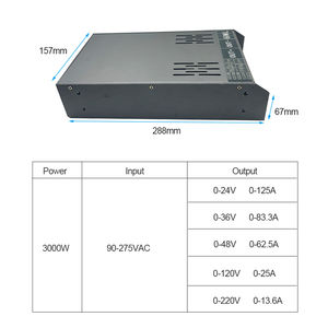 Fuente de alimentación conmutada de 3000W con <span class=keywords><strong>CCCV</strong></span> RS485 PFC AC 90-275V a DC 120V 25A Conexión paralela de corriente promedio de la fuente de alimentación - Product Image 3