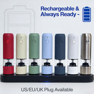 Juego Minimalista <span class=keywords><strong>de</strong></span> Molinillos Eléctricos <span class=keywords><strong>de</strong></span> Sal y <span class=keywords><strong>Pimienta</strong></span>, Portátiles, <span class=keywords><strong>de</strong></span> Acero Inoxidable Refinado, con Elegante Soporte <span class=keywords><strong>de</strong></span> Madera - Product Image 4