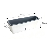 Jardinière rectangulaire extra-large pour balcon, pot de fleurs en plastique pour plantes succulentes, fraises et légumes verts – Idéal pour les personnes pressées