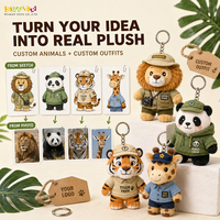 Porte-clés en peluche animaux créatifs, conception personnalisée, fabricant OEM ODM pour les chaînes de magasins, les marques touristiques et les produits dérivés de personnages
