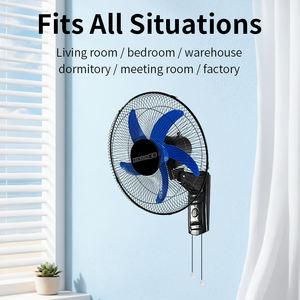 16-inch oscillerende mechanische wandventilator met elektrische aandrijving, 3 snelheden, plastic, energiezuinig, stille werking voor thuisgebruik - Product Image 2
