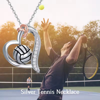 Collier en argent sterling 925 en gros avec pendentif en forme de ballon de sport et zircone cubique pour femme
