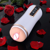 Stimme Vibrations-Elektrischer Männlicher Masturbator Cup Tiefen Rachen Silikon 3D Realistische Tasche Pussy Oralsex-Spielzeug für Männer Masturbation