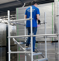 Escaliers intégrés en acier pour échafaudages industriels Ringlock |   Échelles inclinées mobiles amovibles résistantes à la corrosion |   Directement de l'usine