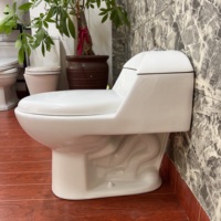 Ensemble WC monobloc en céramique à double chasse, à sortie verticale, design contemporain, pour usage domestique - Vente en gros