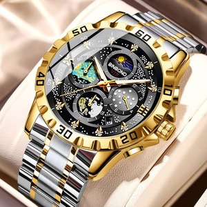Van Gogh Montres à quartz pour hommes Exquis Starry Sky Design Étanche Lumineux Affichage de la date Petit Trois Broches Fashion Crystal Steel - Product Image 5