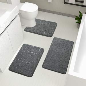 Juego de Alfombrillas de Baño 3 en 1 de Espuma Viscoelástica, Alfombrilla de Baño Suave, Absorbente, Lavable y Antideslizante para Baño - Product Image 1
