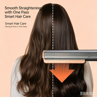 Plancha de Pelo 2 en 1 con Iones Negativos Premium, Pantalla LCD, 13 Niveles de Temperatura, Placas Flotantes, Doble Voltaje, Herramienta de Peinado para el Hogar y Salón