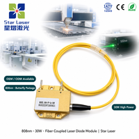Module de diode laser à couplage par fibre 808 nm 30 W, boîtier papillon, source de pompage refroidie par TEC pour laser à fibre DPSS 1064 nm 532 nm