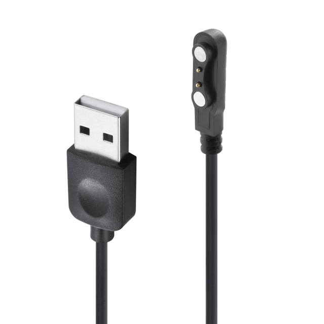 2-Pin Magnetic Pogo Pin USB Cable Charger PVC/TPE Smart Watch Connector for BK02/W26