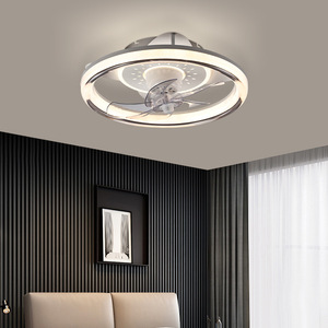 โคมไฟพัดลมเพดาน LED ทรงกลมปรับแสงได้สำหรับห้องนอน - Product Image 3