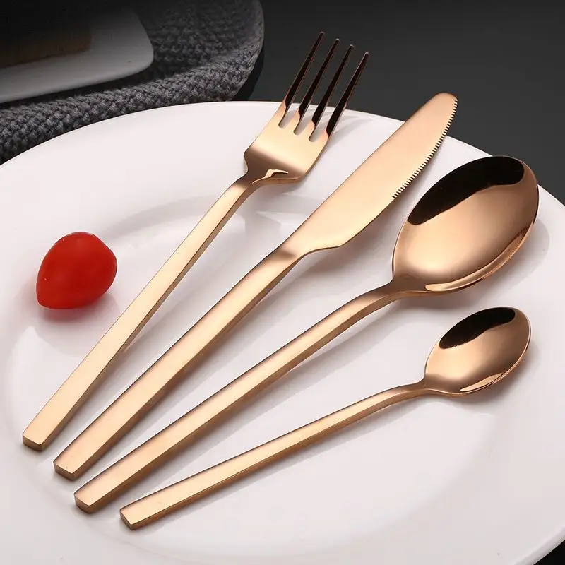 Flatware thép không gỉ cho đám cưới chất lượng cao giá bán buôn vàng kim loại cổ điển Nhà hàng nhà khách sạn bên đám cưới