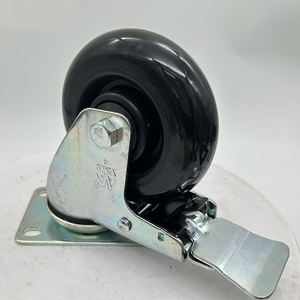 Rueda giratoria VIMA negra de <span class=keywords><strong>4</strong></span> pulgadas rueda giratoria PU y PP rueda personalizable Heavi Duti Universal rueda de servicio medio para carro - Product Image 5