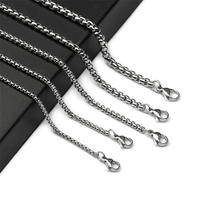Grosir kalung rantai manik persegi baja Titanium perhiasan rantai tebal Aksesori Swakarya kalung rantai ular pria