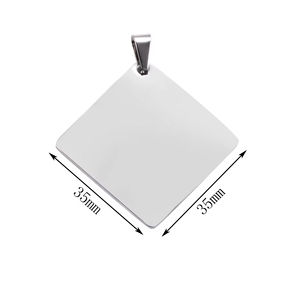 Fabricación de accesorios de joyería Collar personalizado oro en blanco Acero inoxidable cuadrado encanto ID colgante etiquetas de <span class=keywords><strong>perro</strong></span> para logotipo grabado - Product Image 6