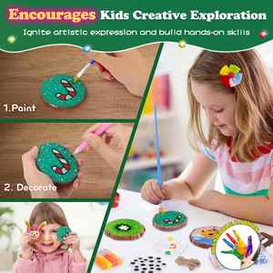 Set de manualidades de madera DIY para pintar a mano, estilo graffiti, que brilla en la oscuridad, para niños de 4 a 6 años, ideal para vacaciones, disponible para envío transfronterizo. - Product Image 5