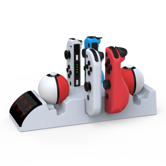 6 in 1 Type-C Charger Dock for Nintendo Switch/Oled Poke Ball Pro Controller Charging Station Stand