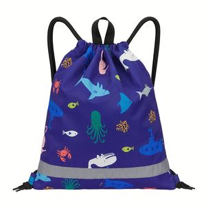 Kids Drawstring Bag Drawstring <b>Backpack</b> <b>Children</b> with Inside Pocket - Product Image 1