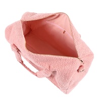 Sac de voyage sportif portable en tissu polaire Sherpa chaud et moelleux avec poche intérieure zippée pour femmes et hommes, sac de week-end