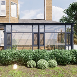 <span class=keywords><strong>Kit</strong></span> de Véranda-Pergola Extérieure Préfabriquée en Aluminium avec Toit Plat en Verre Trempé pour Jardin d'Hiver et Serre - Product Image 4