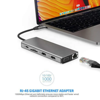 Station d'Accueil 12-en-1 pour Ordinateur Portable, Hub USB Adaptateur Double Moniteur 4K avec 2 Ports HDTV, Ethernet, PD 100W, Lecteur de Carte SD pour MacBook, XPS, DELL
