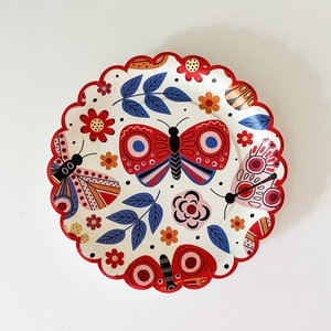 Vaisselle jetable de marque DAMAI, articles de fête personnalisés, ensemble d'assiettes en papier imprimées en offset 6 couleurs, thème papillon pour enfants, vaisselle florale - Product Image 6