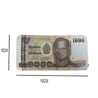 Portefeuille en PU de grande capacité à fermeture éclair simple pour étudiant, motif dollar créatif, multi-cartes, pour hommes et femmes