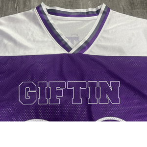 Personnalisé Hommes Violet Équipe Club Uniforme Streetwear Jersey Brodé Boxy Rugby Col En V Mesh Chemises Sports Football Américain Jersey - Product Image 3