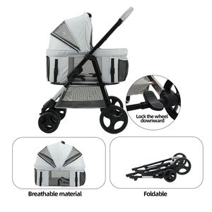 उच्च गुणवत्ता 4-पहिया पालतू ट्रॉली समायोज्य और फोल्डेबल डॉग स्ट्रेलर और कैट कार्ट कैरियर यात्रा बैग पालतू - Product Image 2