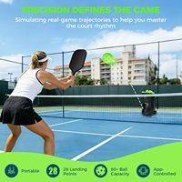 Machine à balles de tennis PUSUN Smart Pro, 10 modes d'entraînement, télécommande via application, lanceur portable, capacité de 85 balles, portée de 65 pieds