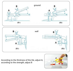Sistema de máquina de nivelación de azulejos, Clips, alicates de cuña, herramienta de ajuste de nivelación de azulejos de suelo para decoración de construcción de viviendas, dispositivo de nivelación - Product Image 2
