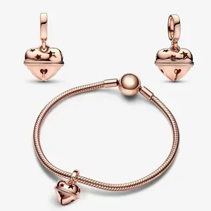 925 Sterling Silver Charm Jewelry Infinity Simpul Berbentuk Hati Rose Bead Geser Gelang Pad Kristal Cocok untuk Pandoraer Asli