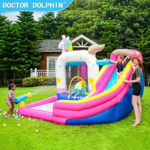 Château gonflable Doctor Dolphin Safe Water Bounce House, château gonflable extérieur rose licorne, Oxford haute résistance, 3 personnes, EN71/ASTM - Product Image 5