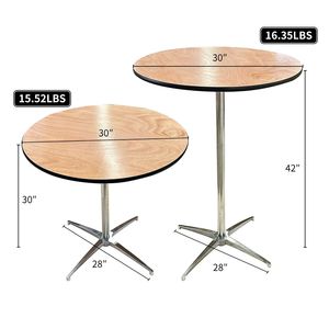 Durable, ligero, redondo, plegable, portátil, barra de madera, mesa de cóctel, altura ajustable para Patio, comedor al aire libre, uso en jardín - Product Image 5