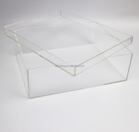 Boîte cadeau en Lucite transparente personnalisée souvenir Rectangle carré Cube comptoir acrylique plexiglas Lucite boîte avec couvercle