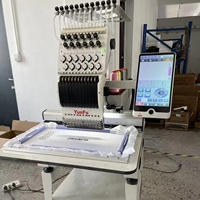 Máquina de Bordar Computarizada de Una Cabeza y 12 Agujas con Software, Funciones de Monograma para Gorras, Camisetas Planas, para Uso Doméstico