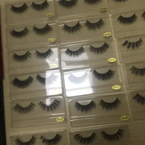 Vente en gros, étiquette privée, bande complète de cils 25mm, Faux cils duveteux 3D 5D, Faux cils en vison avec boîte d'emballage de cils