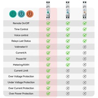 63A 1P+N WIFI Smart Switch Pengukur Energi Meter Kwh Pemantauan Pengukuran Tuya Wifi Pemutus Sirkuit Timer Relay MCB Smart Life 110V 220V